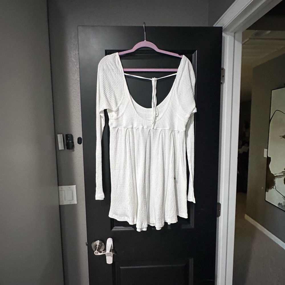 NWT Free People It’s Always You Tie Back Top White L